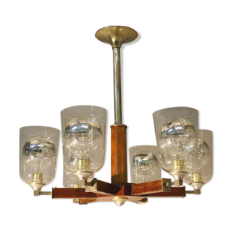 Lustre 1940 à 6 bras de lumière