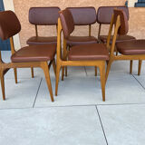 Set of 6 vintage Scandinavian dining chairs from the 1970s.