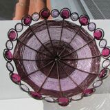 Fruit basket, bread, festive, in metal braided with pearls