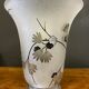 Vase Daum Nancy France - Oiseau Branché Réserve with acid enhanced with black enamel
