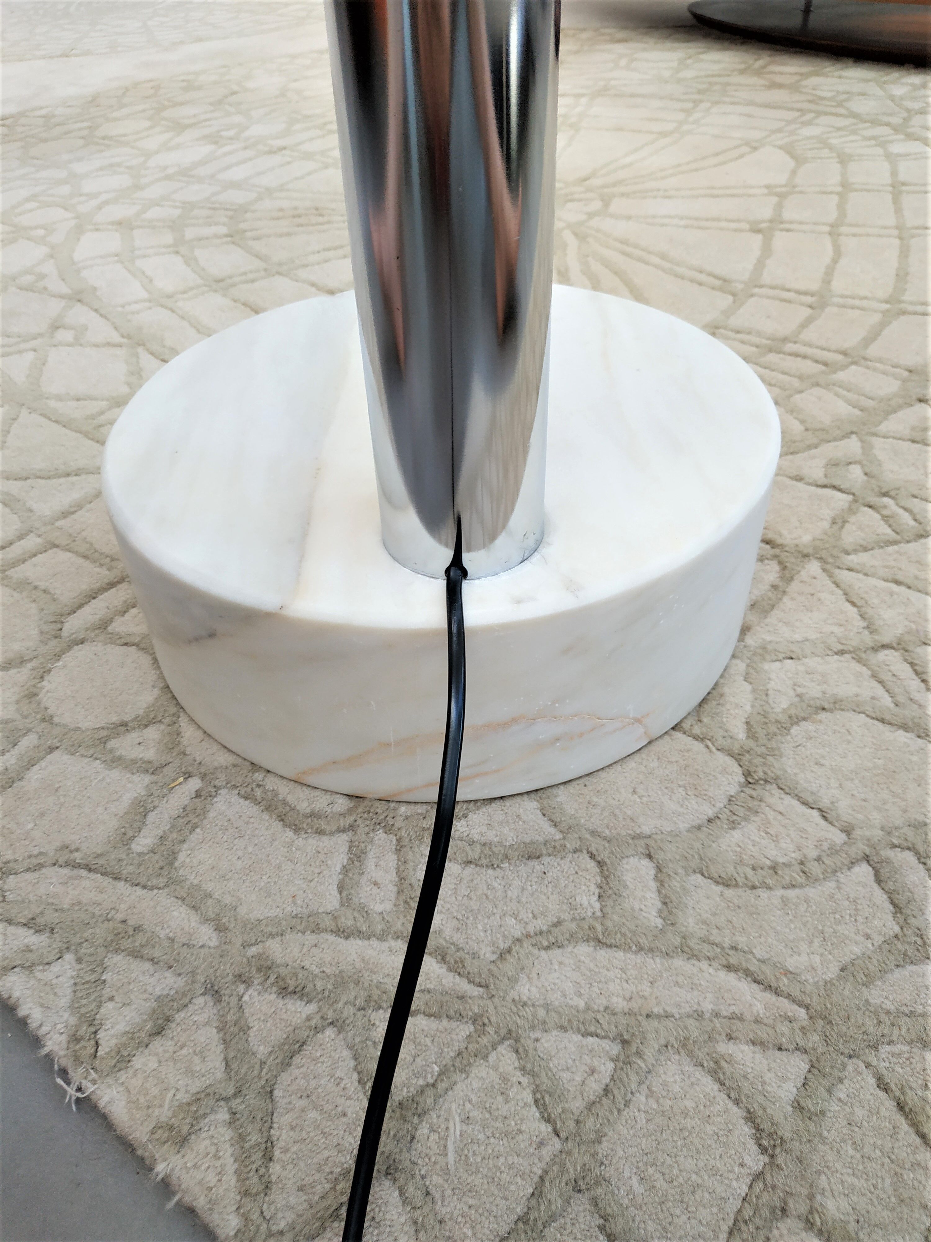 Floor lamp Chromed thrush three branches very 70s by Goffredo Reggiani