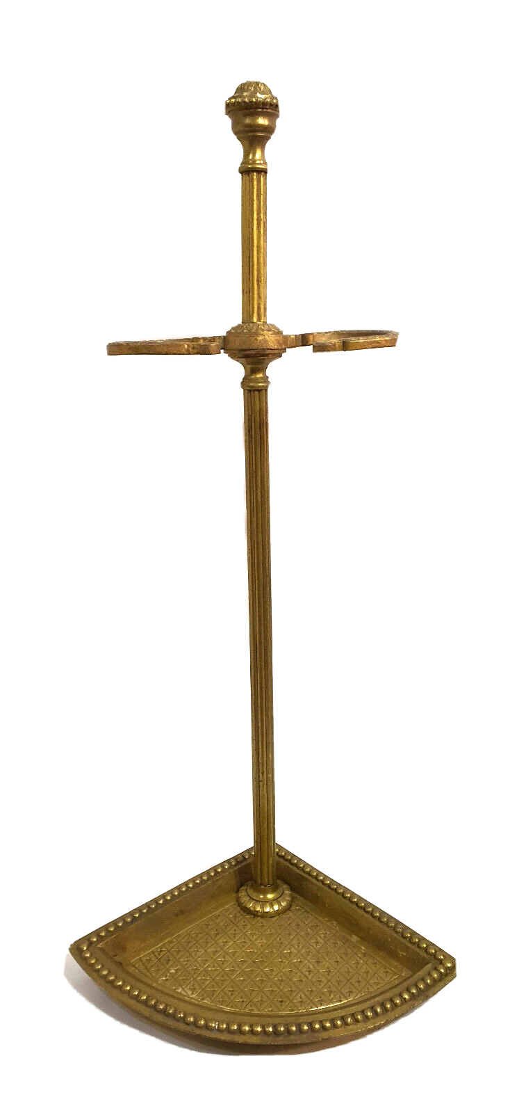 Old brass umbrella door triangular base mounted on column
