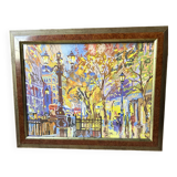 Vintage painting of Paris's grand avenues.