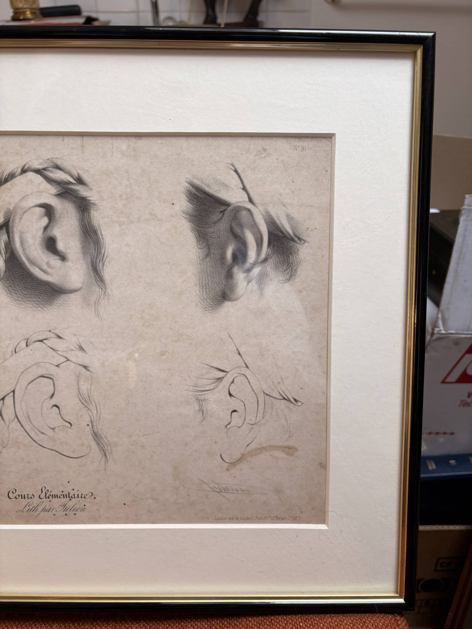 Print Engraving Elementary Course Female Ear Delarue Lemercier