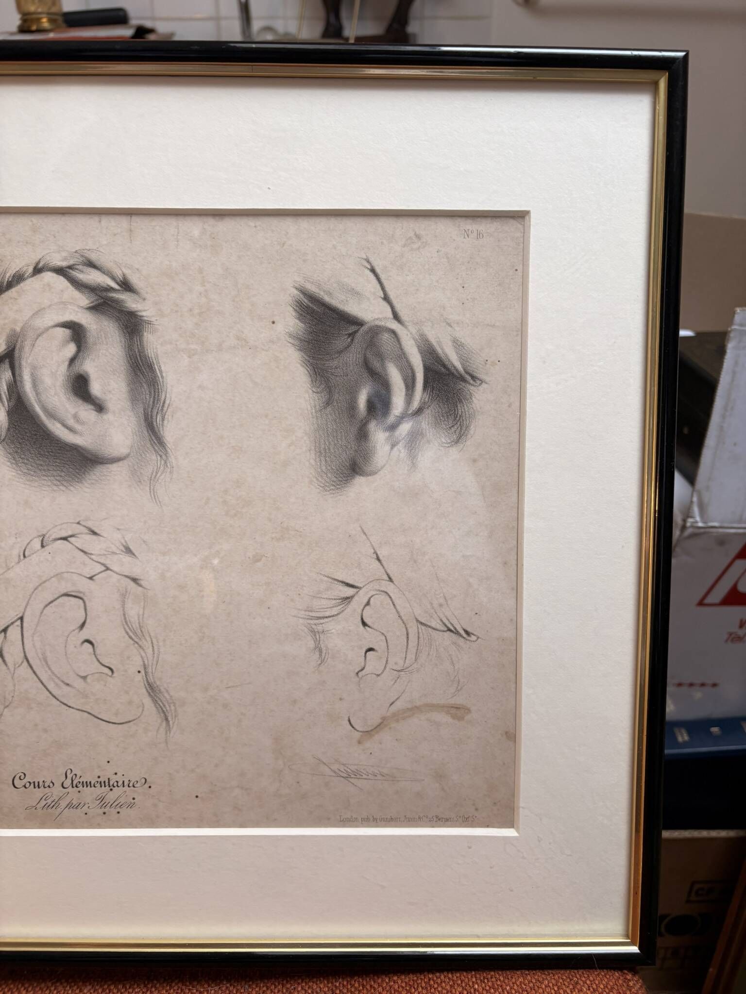 Print Engraving Elementary Course Female Ear Delarue Lemercier
