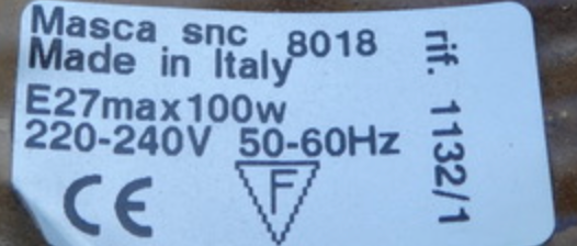 Applique ou plafonnier italien  (Masca), en métal doré