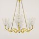Emil Stejnar brass chandelier from the mid-century, Rupert Nikoll Vienna, Austria, 1950s.