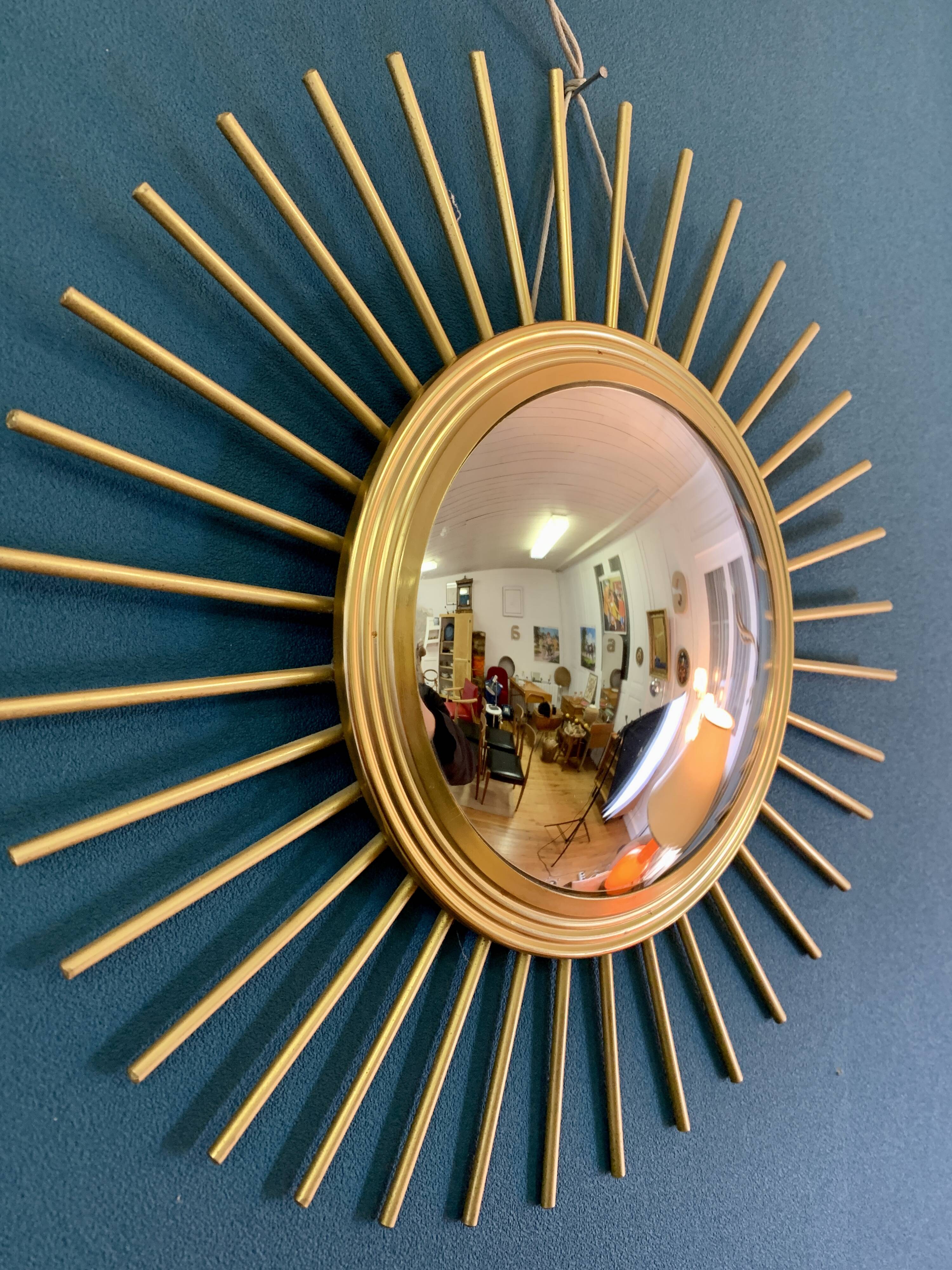 Vintage metal sun mirror