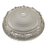 Signed EZAN France Frosted & Clear Glass Icicle Shades - Art Deco Lighting