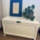 Vintage white patinated wooden chest