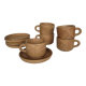 Lot 5 tasses à café et sous tasses en grès
