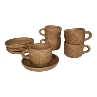 Lot 5 teacups and stoneware cups
