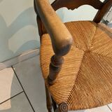 Straw country armchair