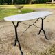 Godin bistro table in white marble and cast iron base made in france