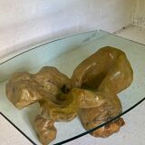 Table basse brutaliste du sculpteur Jean Yves Le Guyader