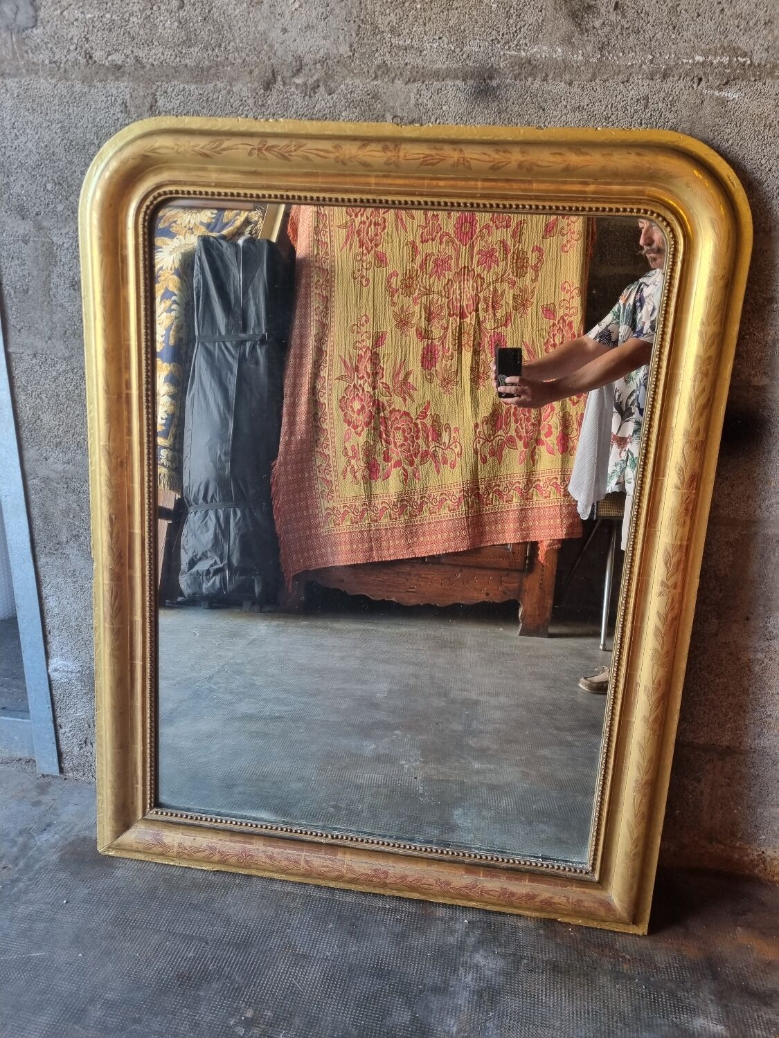 Golden trumeau mirror 130x100