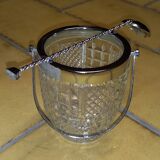 Oberglass ice bucket and spoon