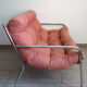 Sofa and armchair chrome steel and fabric 70s / 80s
