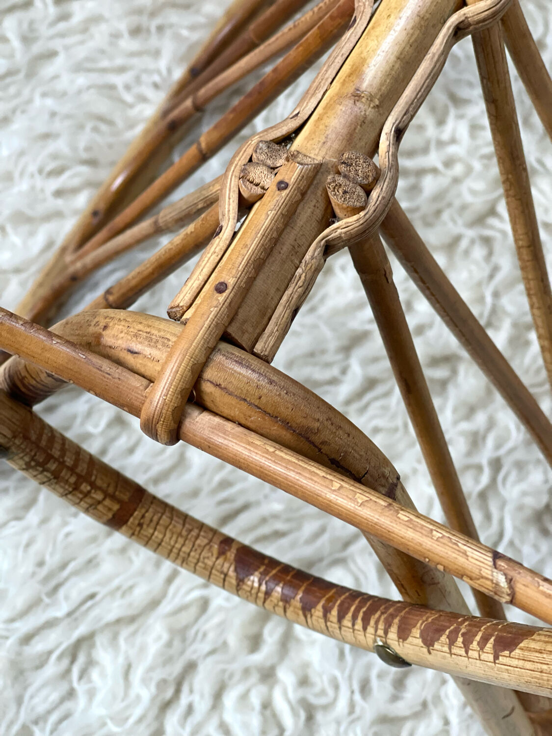 Vintage rattan magazine holder