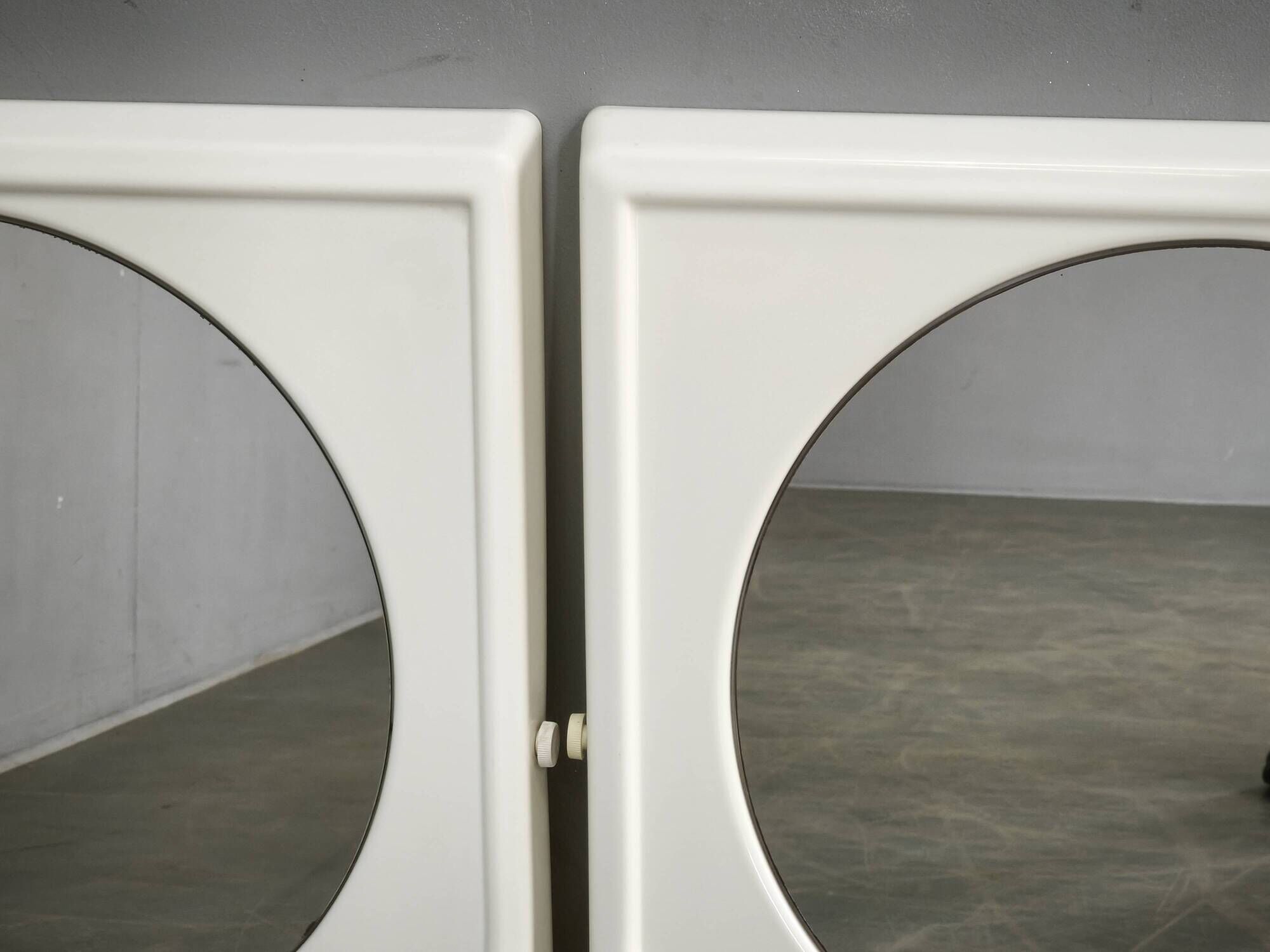 Pair of Italian Space Age Terry Plastic Mirrors, 1970s
