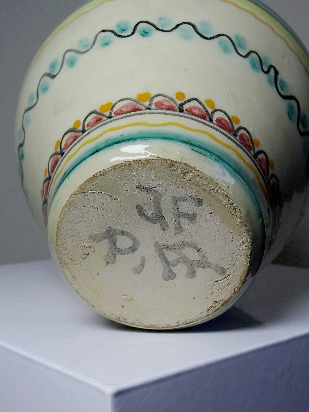 Vintage handmade ceramic jug Pont De l'Archevêque
