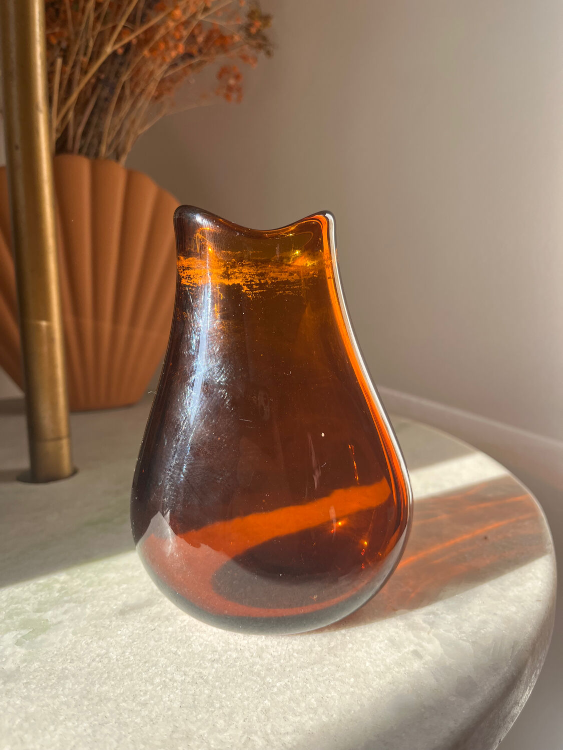 C. Morin, Dieulefit. Signed glass vase