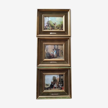 Set of three ancient Helca paintings