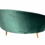 Mid-Century Curved Sofa in the style of Federico Munari, Italy, 1950s