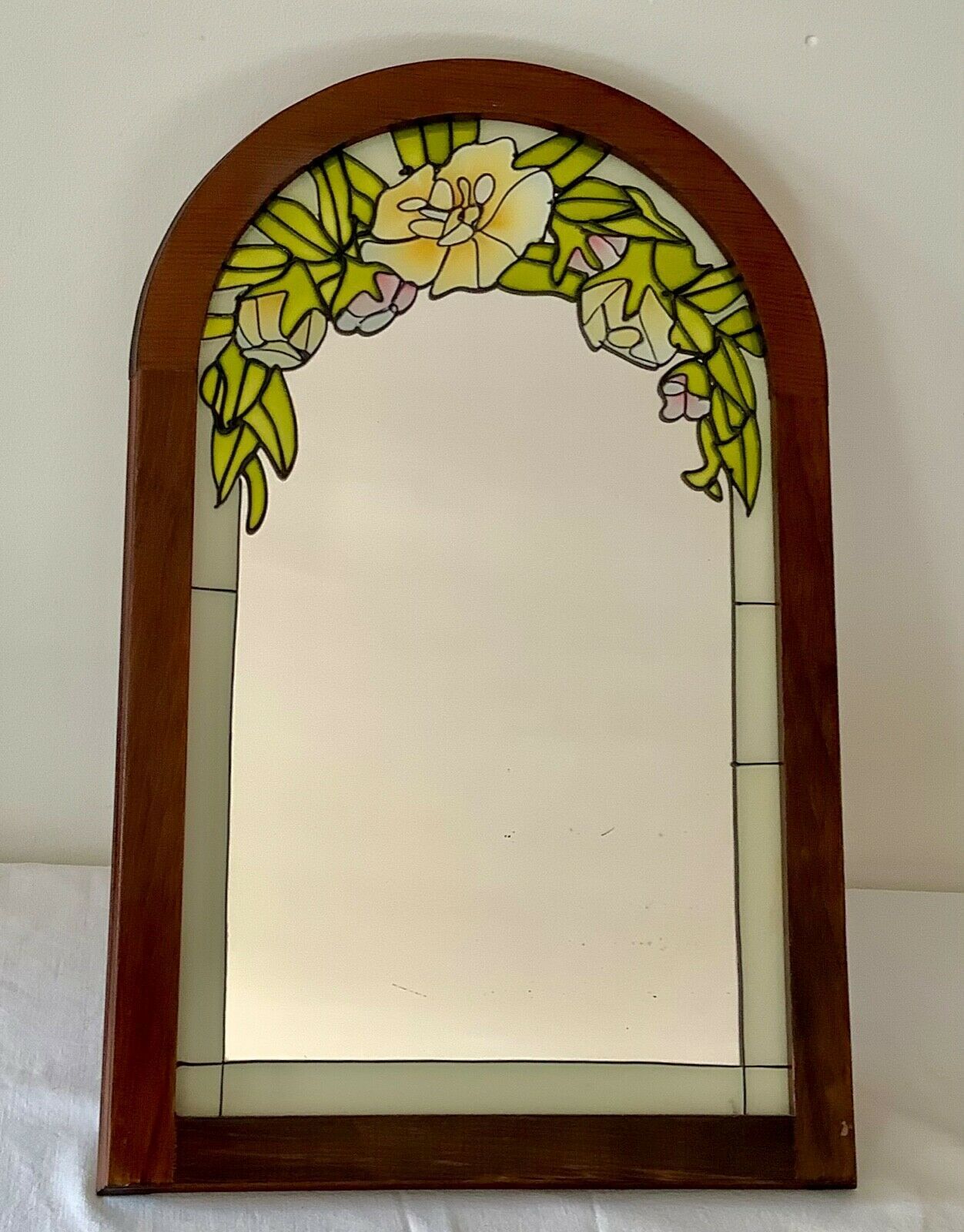Miroir décors style vitraux 55x35cm