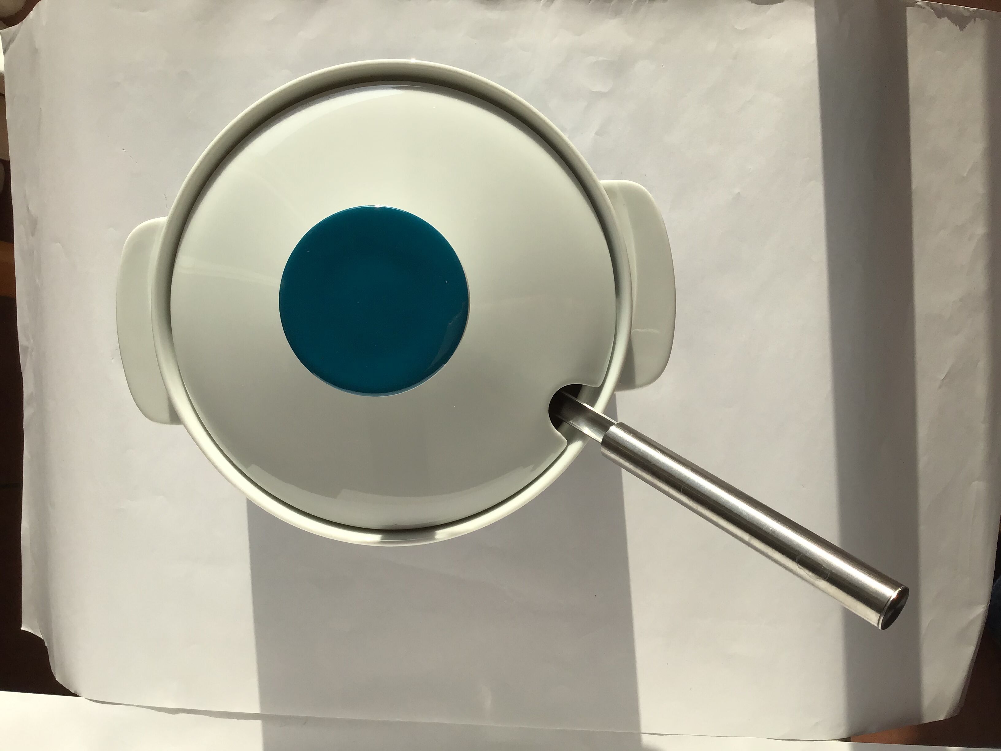 70's duck blue porcelain soupière