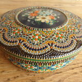 Old metal cookie box floral pattern 40s/50s