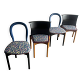 Set of 4 Memphis style chairs by Francesco Binfaré for Cassina, 1980s.