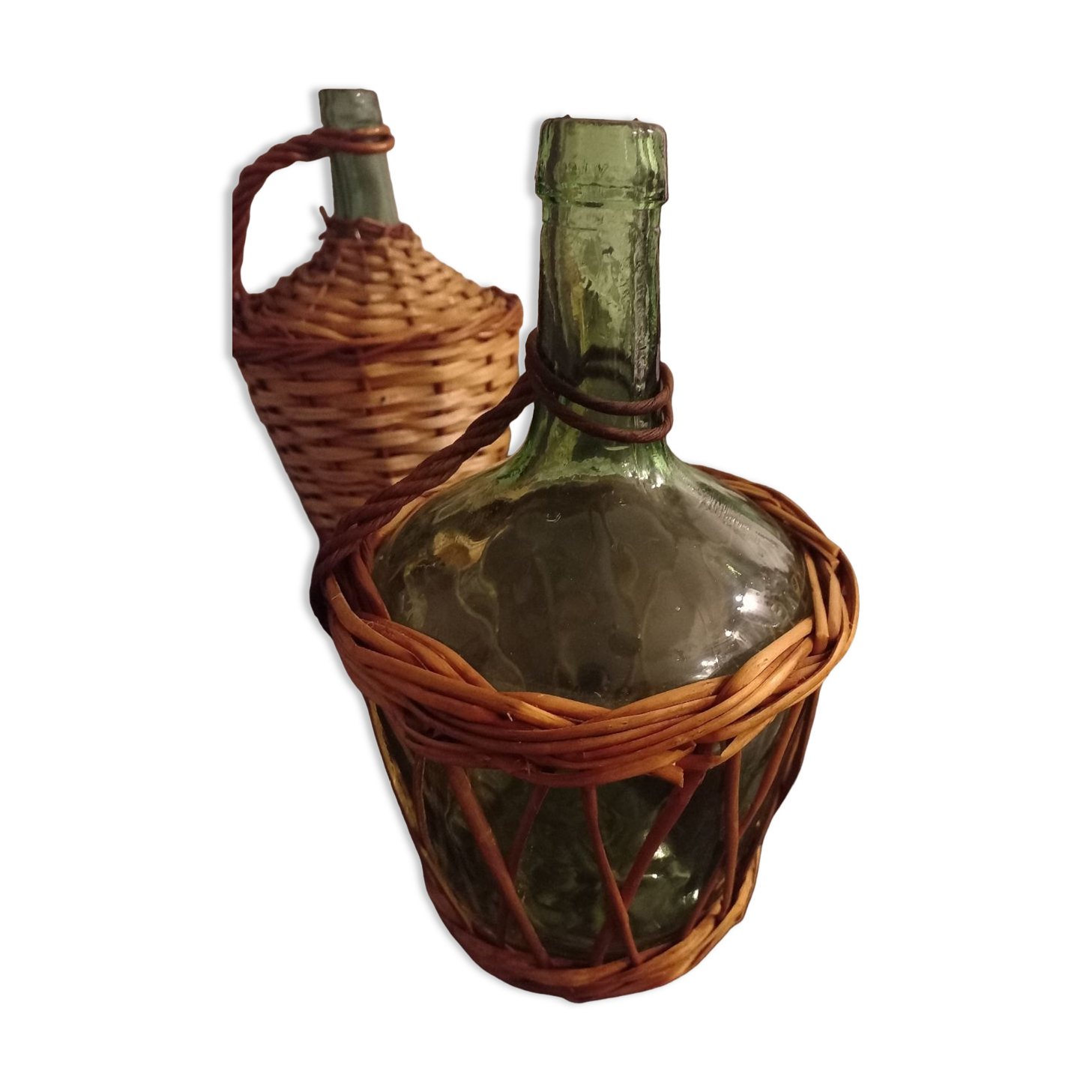 Vintage glass demijohn