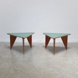 Unique pair of triangular coffee or side tables, 1960s