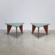 Unique pair of triangular coffee tables, 1960s