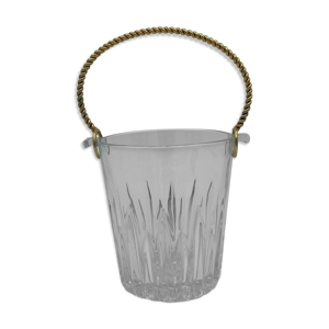 Seau a glacons en verre - dore