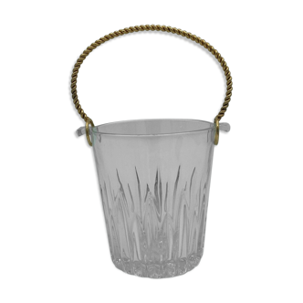 Glass or crystal glacon bucket xxth gold metal frame