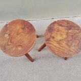 Pair of vintage tripod stools