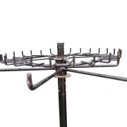 Sculptural vintage metal coat stand with rotating crown