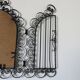 Miroir ouvrant, à volets, en fer forgé noir, Vallauris années 50/60