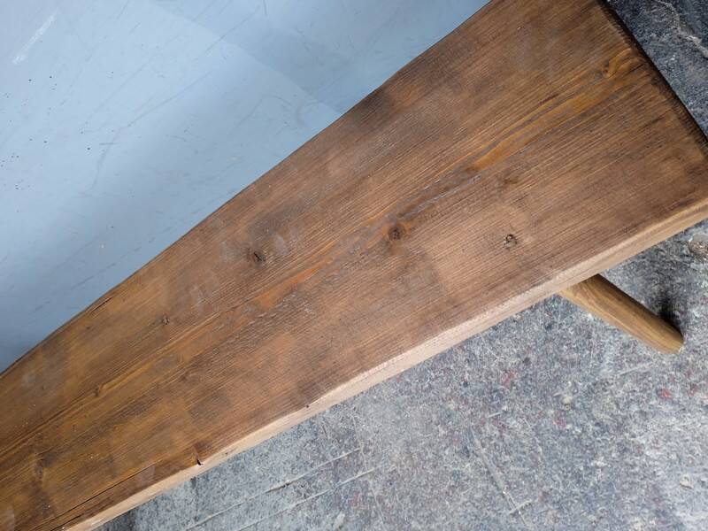 Bench 120 cm old solid wood with patina