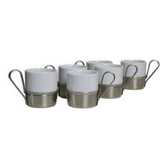 Set of 6 Letang Remy espresso cups, 80s