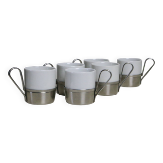 Ensemble de 6 tasses à expresso Letang Remy, années 80