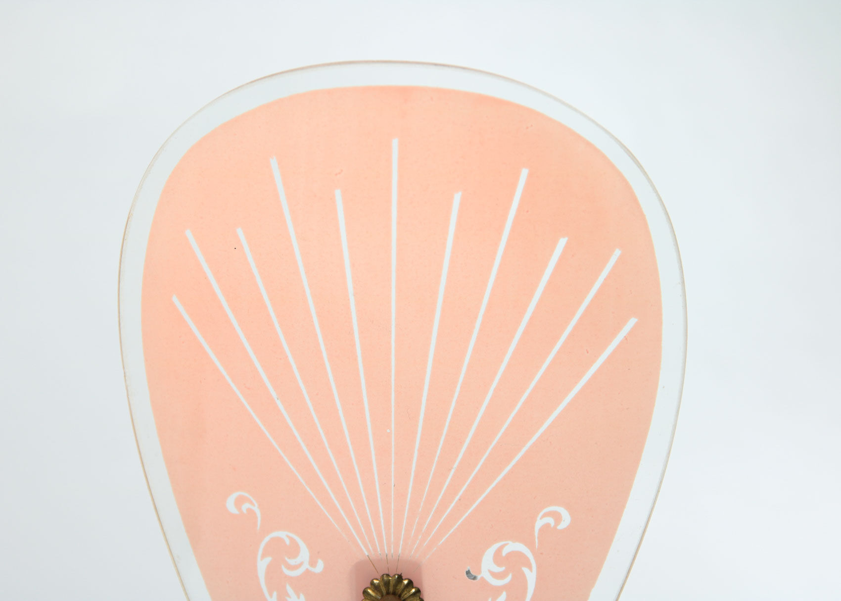 Set of 2 mid-century pink glass table lamps, 1950s