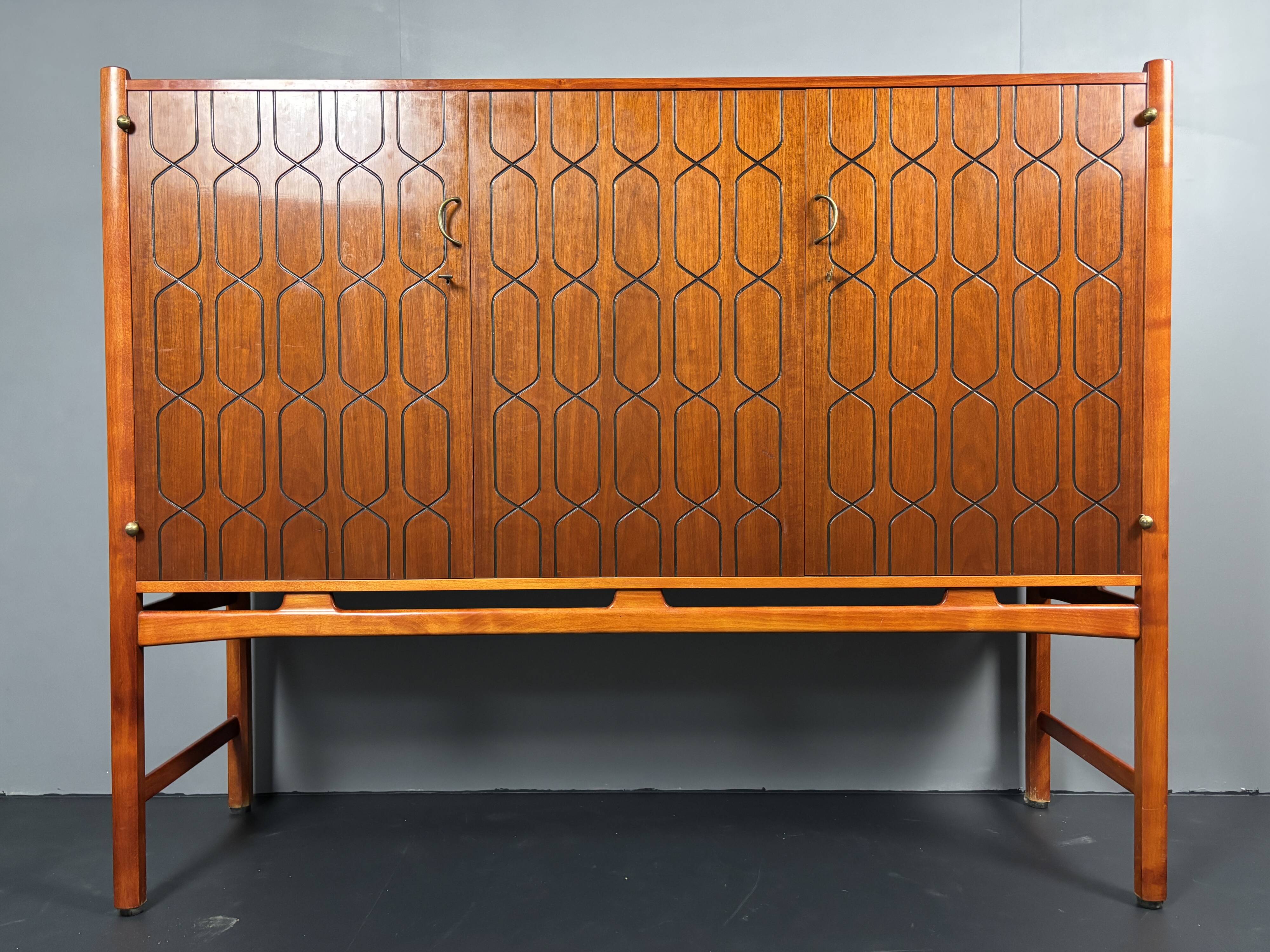 Midcentury Swedish Scandinavian sideboard cabinet by David Rosen model Napo