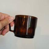 Set of amber glass coffee cups