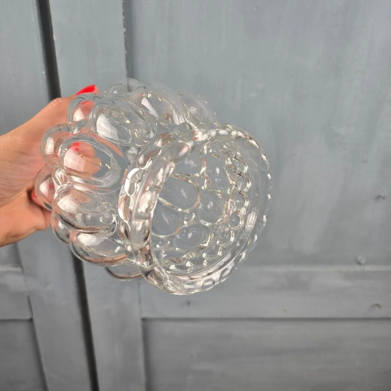 Vintage glass moulded globe – Light fixture with bubble decor
