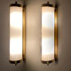 Paire d'appliques vintage art déco années 30, laiton opaline