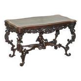 Table de bibliothèque antique en noyer par Angiolo Barbetti