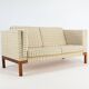Vintage Sofa, In Wool And Teak. Denmark, C.1960